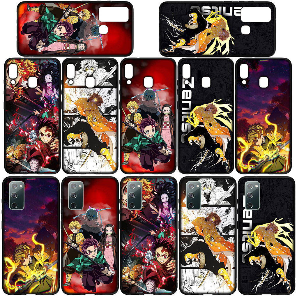 Чехол для телефона Samsung Galaxy S25 S24 S23 iPhone 16 15 Xiaomi Redmi Note 14 13 12 16E 11 Pro Max OPPO Moto Huawei Demon Slayer Agatsuma Zenitsu Cover