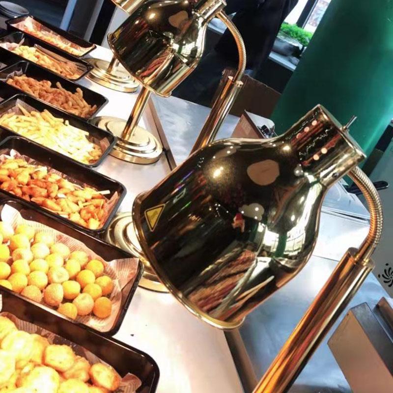 Двухголовая коммерческая лампа для подогрева еды для настольного использования на фуршете
