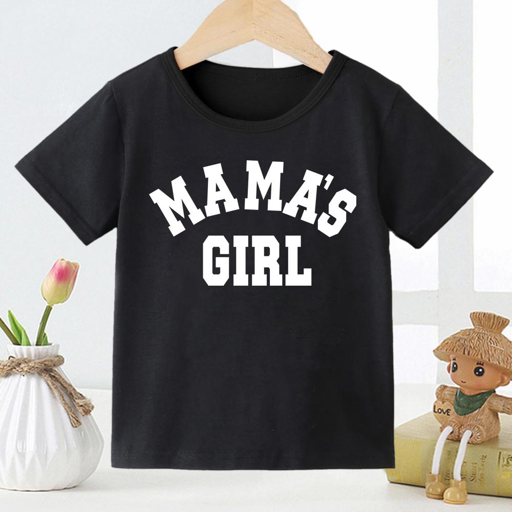 Футболка с надписью Mamas Boy для детей Модная европейско-американская футболка с принтом для мальчиков и девочек Летняя полиэстеровая ткань