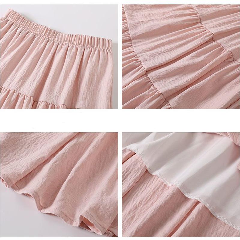 Kawaii белые длинные юбки женские японские корейские Лолита милые пэчворк с высокой талией свободные А-силуэта миди юбка повседневные мягкие девушки