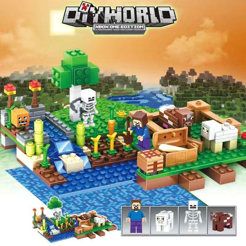 MC Building Block Farm and Villages Field Cave Trap Toys для детей