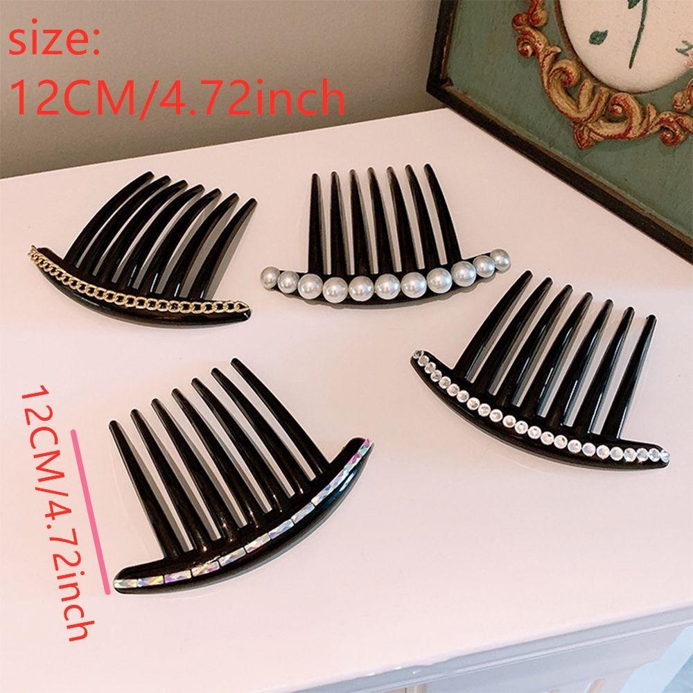 Elegent Headwear Teeth Hair Clip Pearl Hair Combs Sequins Hair Bun Maker Hairpins Headpieces