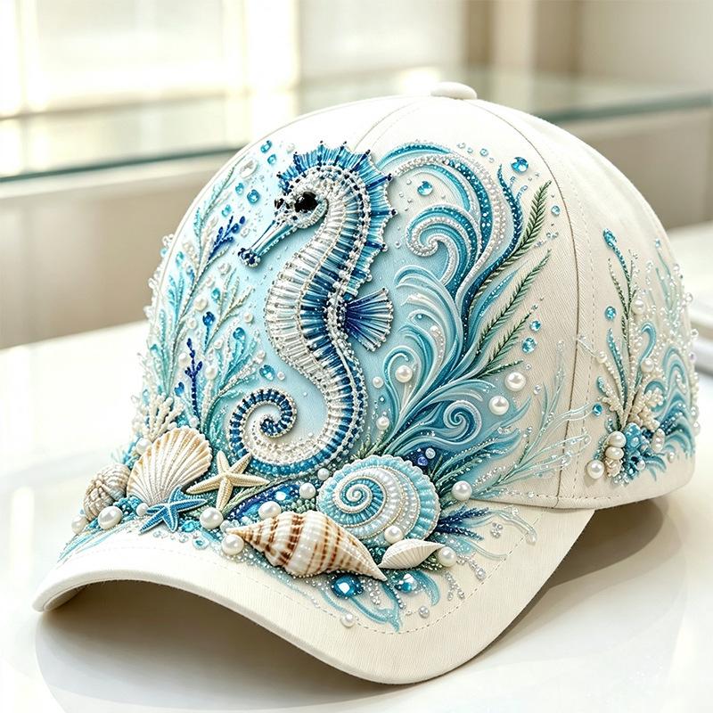 D printed ocean turtle baseball cap women's sunshade sun protection cap ethnic style versatile fashion hat d hat