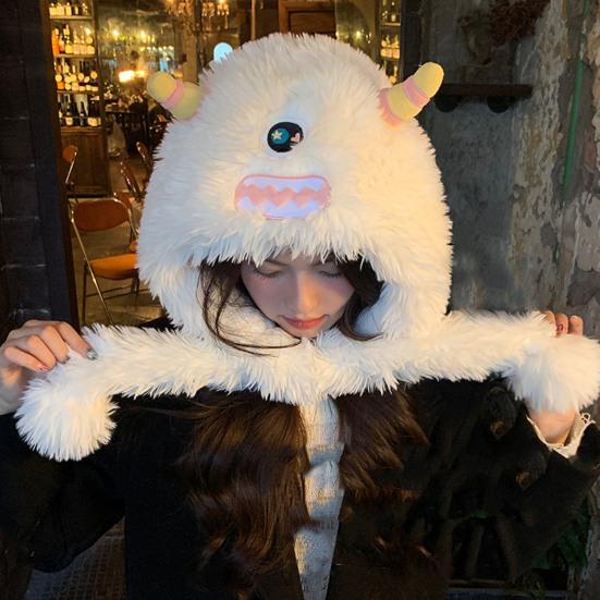 Забавная плюшевая шапка с мультяшным дизайном, супермягкая, ультра-толстая, приятная для кожи, ветрозащитная, очаровательная термоплюшевая шапка, головной убор