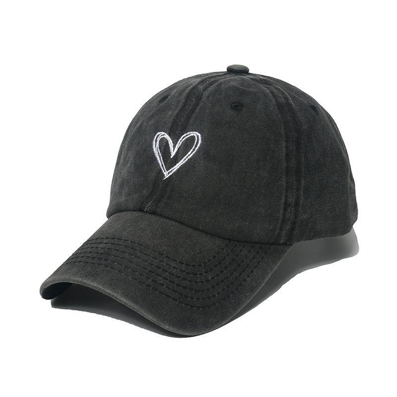 New Outdoor Fashion Sport Baseball Caps For Women Love Heart Embroidery Hat Cap Female Washed Cotton Dad Hat