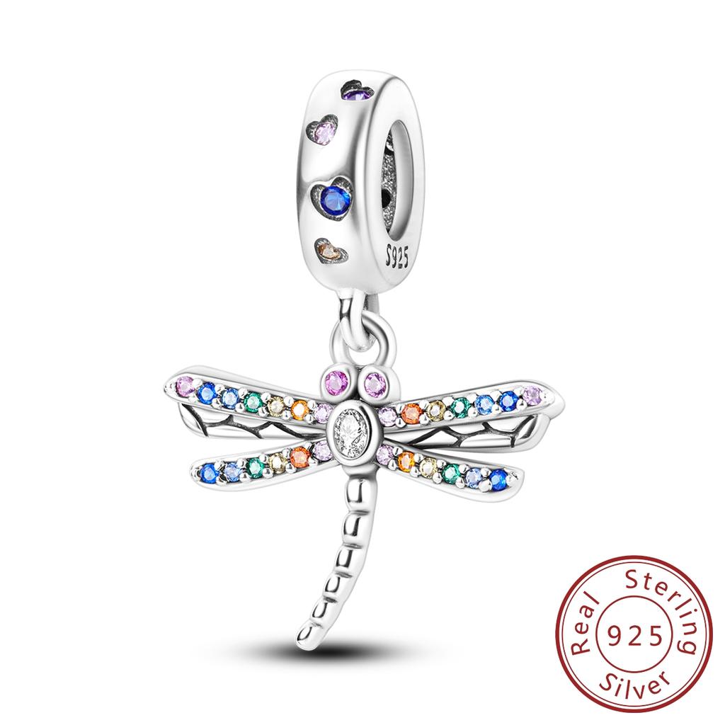 Copper Metal Dangle Charm Bead Component Zircon Dragonfly Designed For Woman Compatible With Bracelet High Quality Fine Jewelry Craft Making Trendy