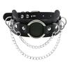 Хэллоуин Панк Готика Преувеличенный О-образный Цепочный ПУ Кожаный Ошейник, Модный Аксессуар для Повседневной Носки