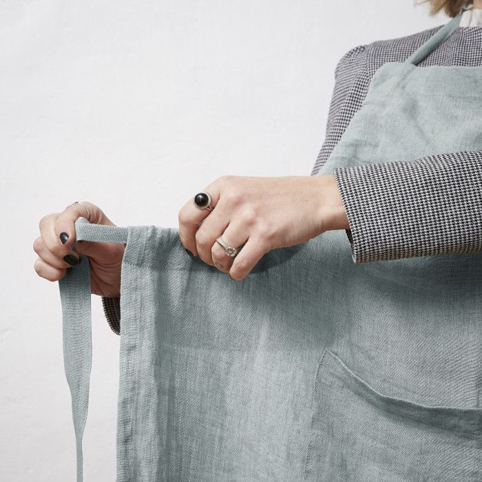 Tablier de Chef ajustable "Soline" 70 x 85 cm Lin lavé l'Effet Papillon