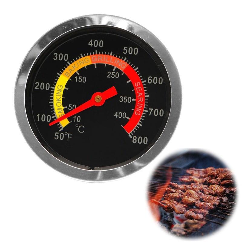 1PC New Stainless Steel BBQ Smoker Grill Thermometer Temperature Gauge 10-400Degrees Celsius