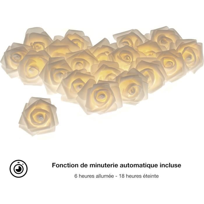 Гирлянда - COBUS - Тканевые розы - 20 теплых белых светодиодов - 4 м - Для помещений