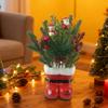 Santa Boots Planter Red And White Resin Santa Claus Boots Flower Pot with Buckle And Snowflake Accents Holiday Tabletop Ornament for Mantel