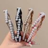 Plastic Retractable Hair Hoop Forsted Portable Hair Band All-matched Foldable Pearl Headband  Party