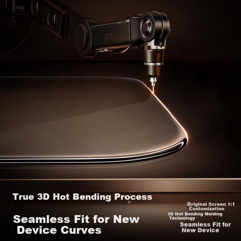 3D Curved Tempered Glass Screen Protector for iPhone 17 Pro Max, High-Definition, Anti-Fingerprint, Dust-Free, Easy Installation Protective Film