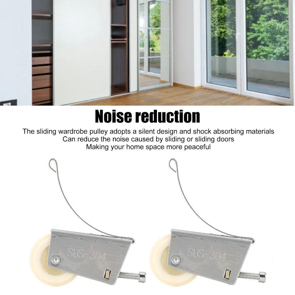 2PCS Precision Bearings Sliding Door Roller Concave Wheel Door Roller Assembly Closet