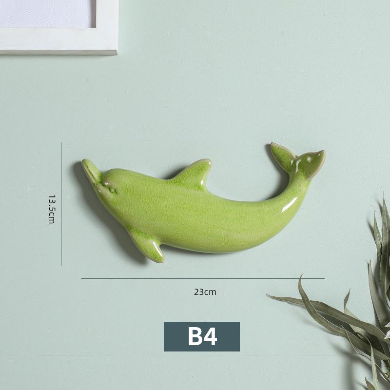 1 шт. 3D керамические фрески в скандинавском стиле с дельфинами, настенные фоны, декор для ремесел, ресторана, гостиной, офиса, украшения