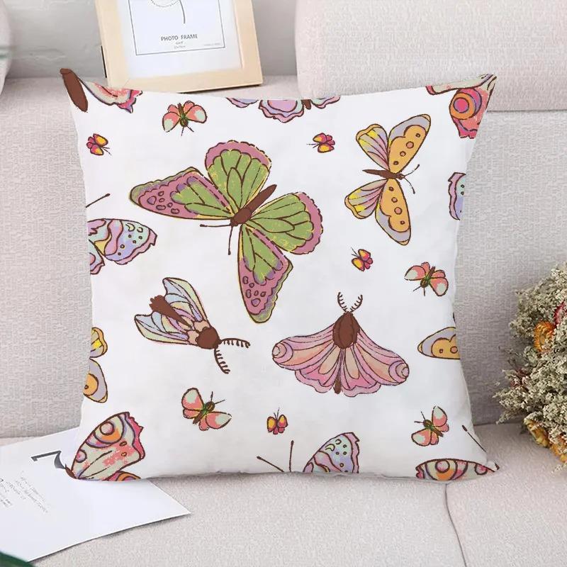 Butterfly Flower Decorative Pillowcase Living Room Office Home Pillowcase Car Ornaments