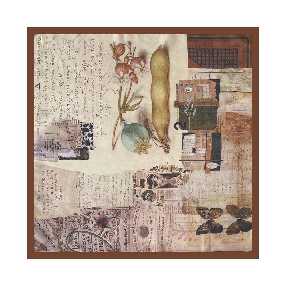 Oil Painting Retro Literary Silk Scarf Cotton Square Scarf Versatile Cashew Nut Silk Scarf 70 Square Scarf Elegant Decorative Waist Seal Belt Scarf