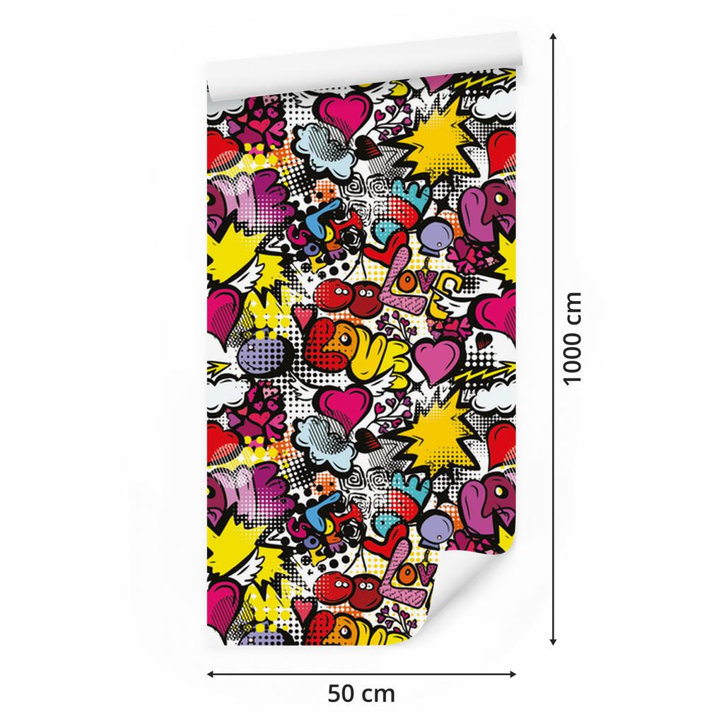Graffiti wallpaper for living room and bedroom 50x1000