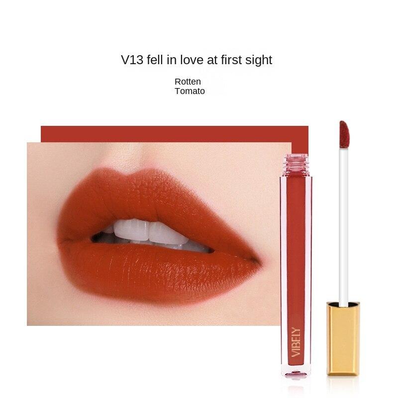 VIBELY Прозрачный стеклянный маленький тюбик Бархатная матовая глазурь для губ Матовая антипригарная блестящая перламутровая глазурь для губ