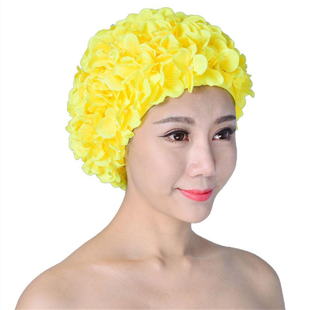 Длинные волосы Свободный размер Винтажный стиль Пляжная шапочка для плавания Шапочка для плавания Цветочная шапочка для плавания Шапочка для плавания