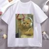 Смешная футболка с мемом про кота из метро Глупый Кот Мозговая Гниль Любитель Кошек Забавный Котенка Крутая Футболка с Короткой Рукавой Уличная Одежда Женская Летняя Одежда
