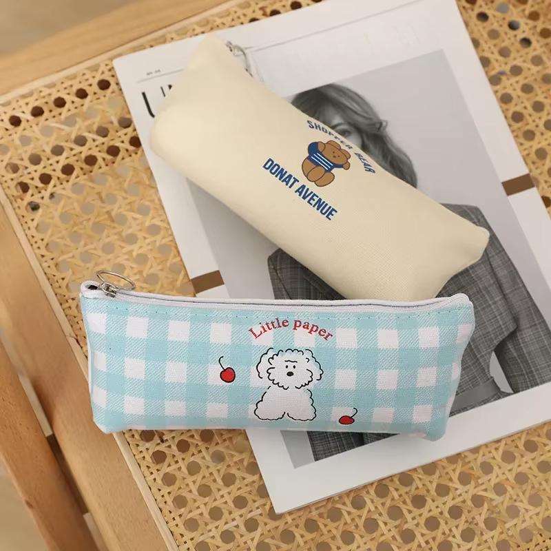 Простой мультяшный значок пенал повседневный милый портативный девушка канцелярские принадлежности ручка сумка для школы принадлежности для макияжа