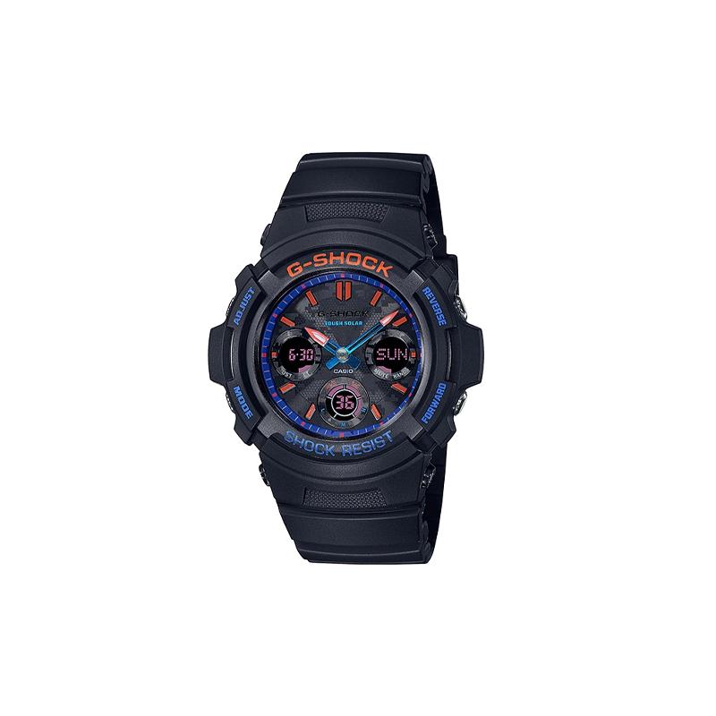 Casio Серия тематических часов Городской камуфляж повседневные модные уличные крутые камуфляж три дисплея на солнечной батарее водонепроницаемые светодиодная подсветка кварцевый механизм полимерный ремешок AWR-M100SCT-1A