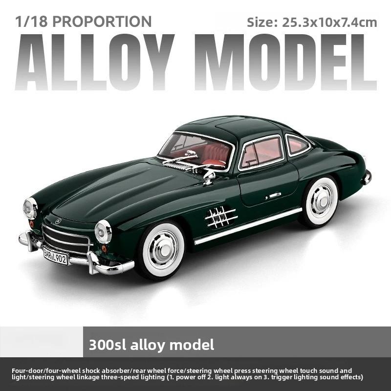 1:18 Mercedes-Benz 300SL Суперкар Литой Модель Автомобиля Звук и Свет Оттяжка Детская Игрушка Коллекционные Предметы Подарок на День Рождения