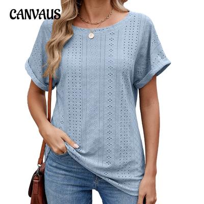 Женская весна и лето, новые однотонные свободные повседневные футболки с круглым вырезом и коротким рукавом