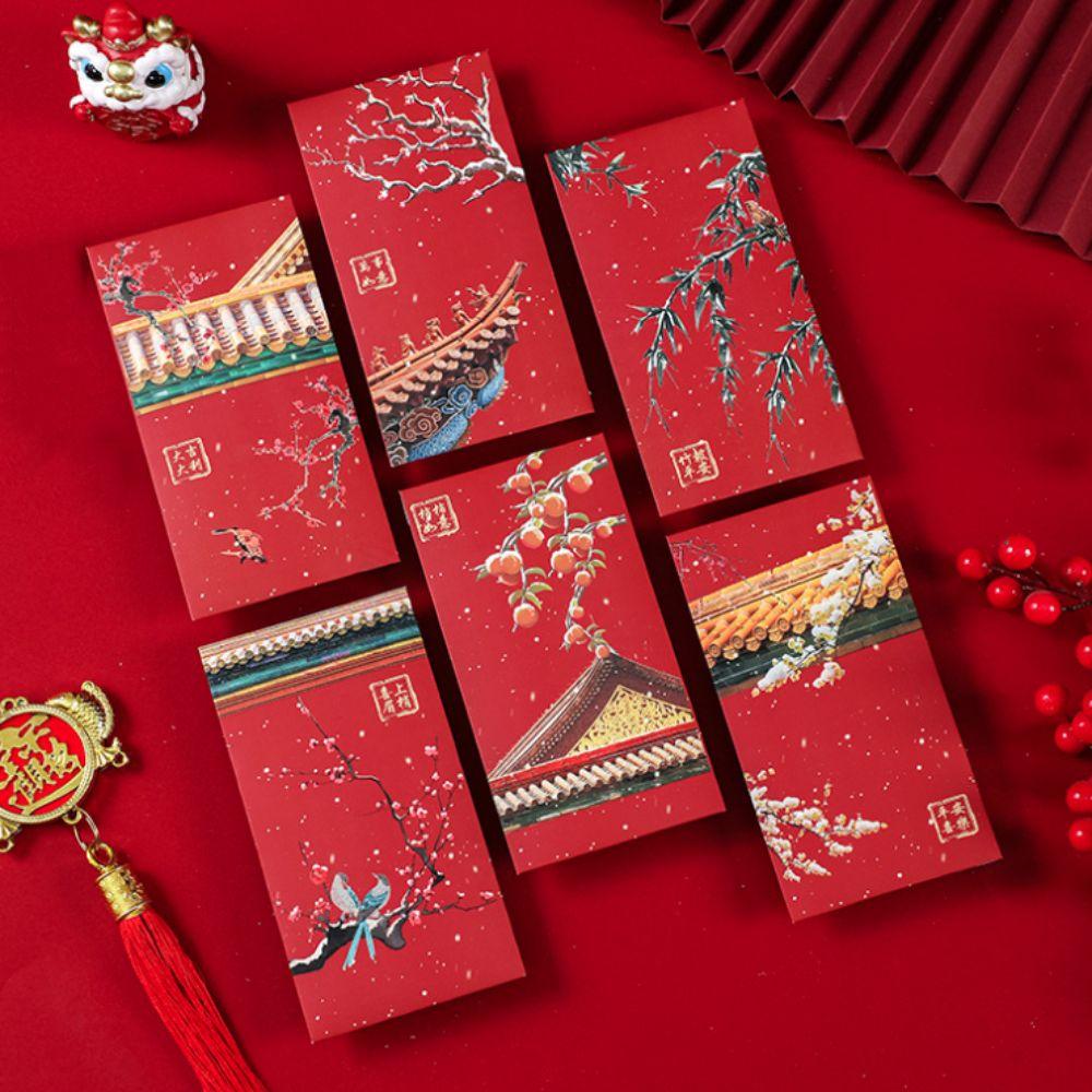 Snow Scene 2025 Lucky Money Bag Solid Red Packet Creative Forbidden City Red Envelope  Wedding
