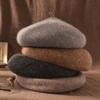 Wool Thickened Wool Beret Hats Solid Color Women's Painter Hat French Artist Beret  Autumn Winter