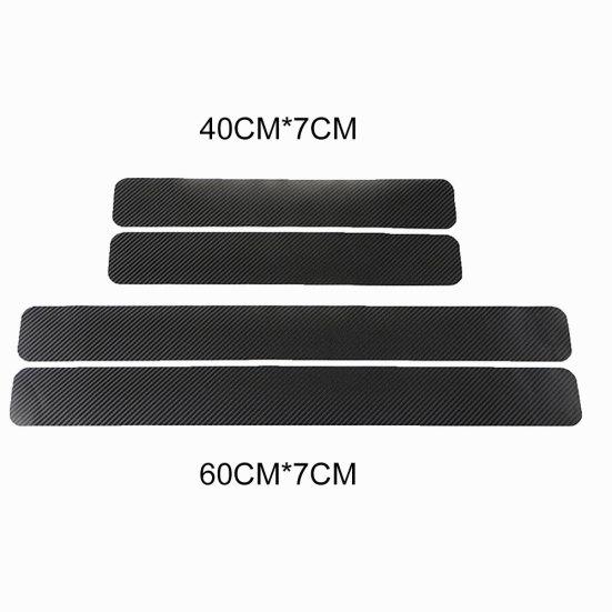 4Pcs 4D Carbon Fiber Авто Наклейки на пороги автомобиля против царапин Защитная крышка