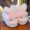 2024 New Pink Bunny Fluffy Slippers Child Winter Fur Slides Toddlers Boys Girls Indoor Fuzzy Slippers Rabbit Mules Shoes Home