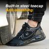Модные водонепроницаемые верхние мужские защитные туфли с вращающимися пуговицами, стальные носки, кроссовки, противоударные, противоударные, рабочие ботинки, мужские рабочие защитные ботинки, легкие