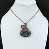 Natural Labradorite Gemstone Handmade Copper Wire Wrap Pendant 2.25" A6f14