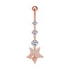 European & American Copper Zircon Floral Belly Button Ring