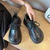 Versatile Platform Japanese Student Fashion Small Leather Shoes Women's 2025 Summer and Autumn New British Style Lace-up Retro Single Shoes
