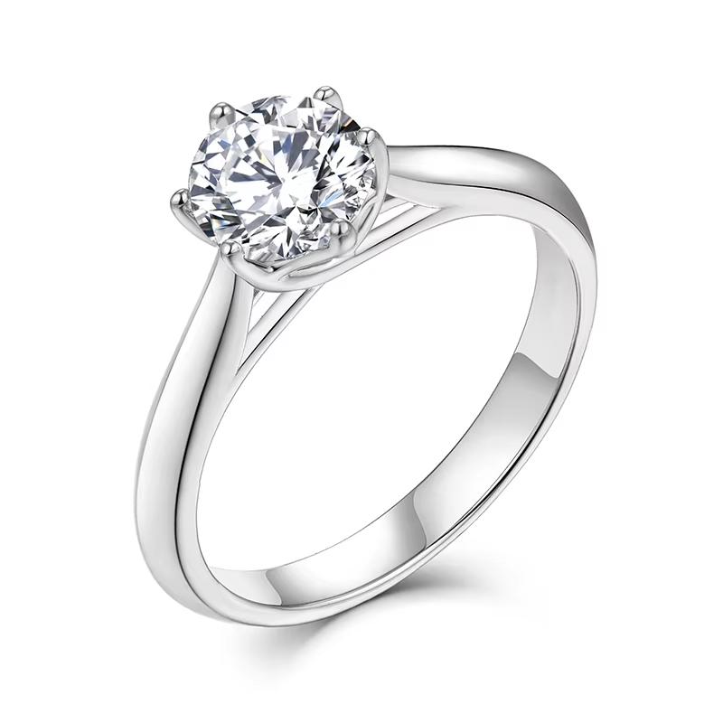 Moissanite Ring Diamond Sterling Silver 925 Rings Women Fashionable and Minimalist Design for Fine Jewelry Rings for Weddings