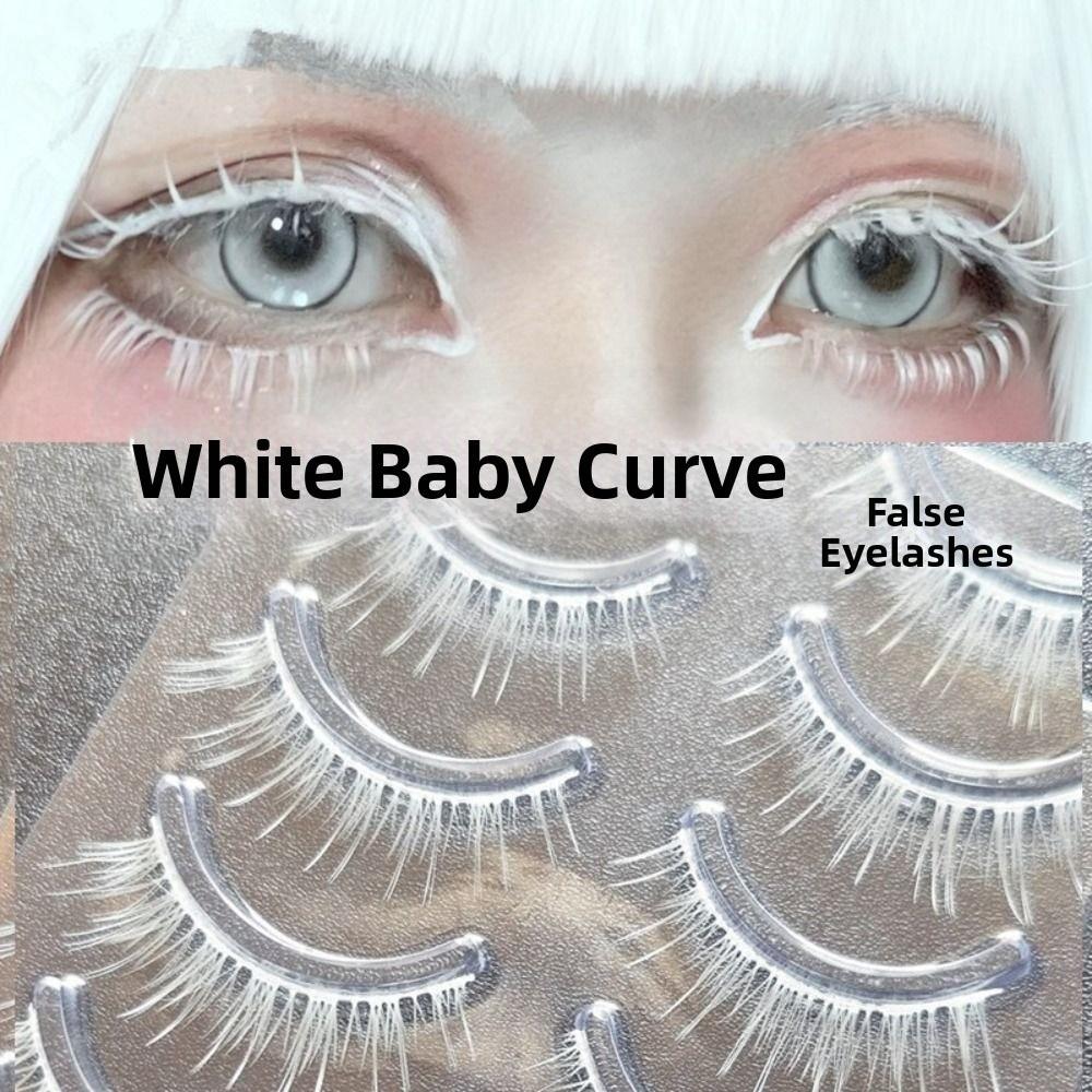 Eyelashes Extension White False Eyelashes Long Cross Eye Makeup Tools White Lashes  for Cosplay