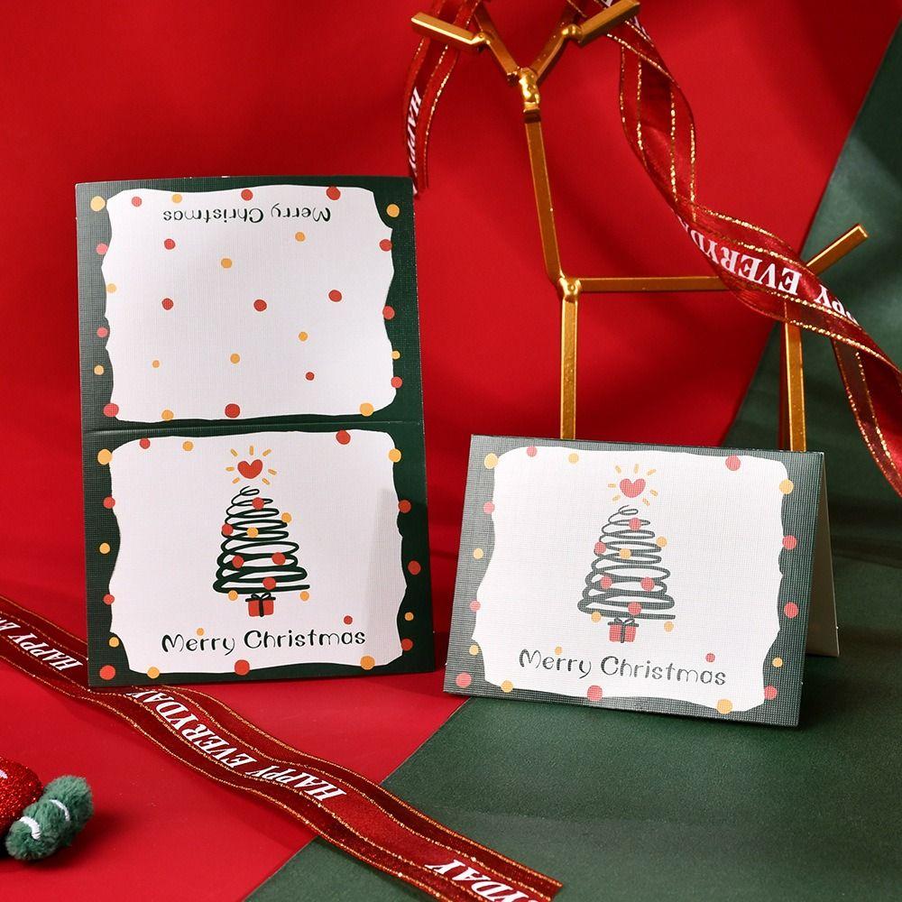 10pcs Invitation Merry Christmas Greeting Cards Thank You Blank Paper Cards Merry Christmas