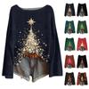 Womens  Fall Sweaters Long Sleeve Print Tops Pullover Sweaters Loose Dressy Casual Basic Clothes