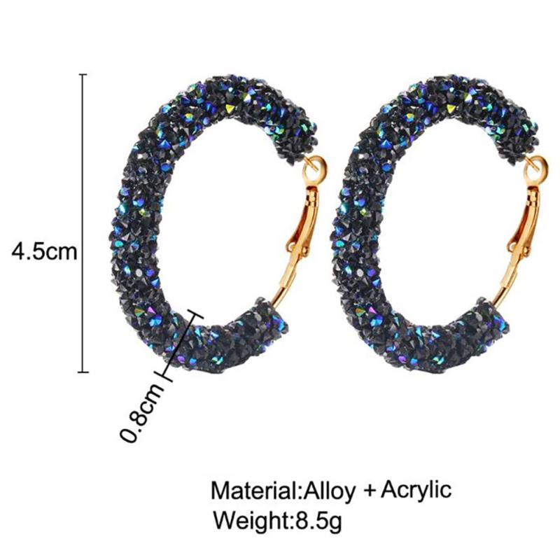 RUI RUI YU 1 пара мужских и женских серег из сплава в стиле ретро с преувеличенными круглыми хрустальными серьгами