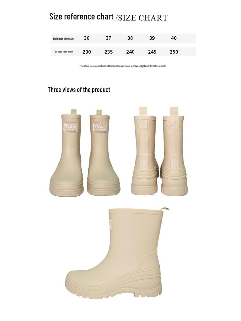 Женские водонепроницаемые резиновые сапоги до середины икры с бархатной подкладкой: Кулиска, Износостойкий, Нескользящая резина для трансграничной моды
