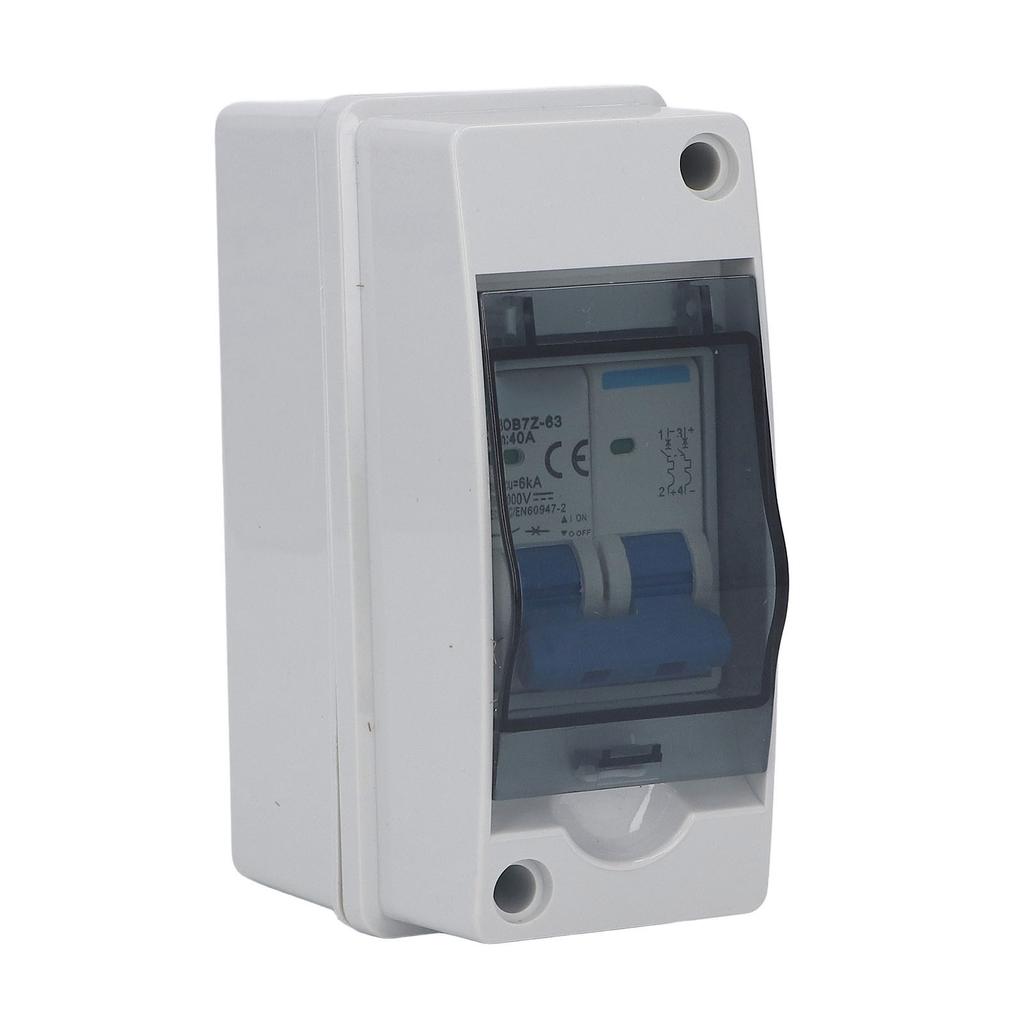 DC Disconnect Switch 40A Protective Transparent Cover Miniature Circuit Breaker with IP65 Distribution Box 1000V