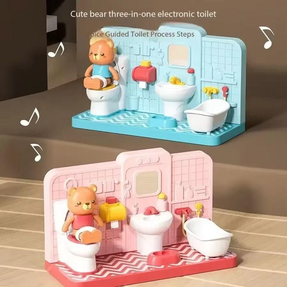Dollhouse Furniture Bear Simulation Bathroom Toy Restroom Puzzle Toy Birthdays Christmas Gifts