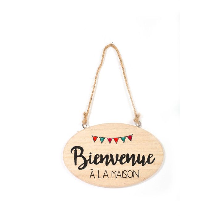 Plaque de porte ovale - Graine créative - 14,5 cm - Bois - Multicolore - Artisanal