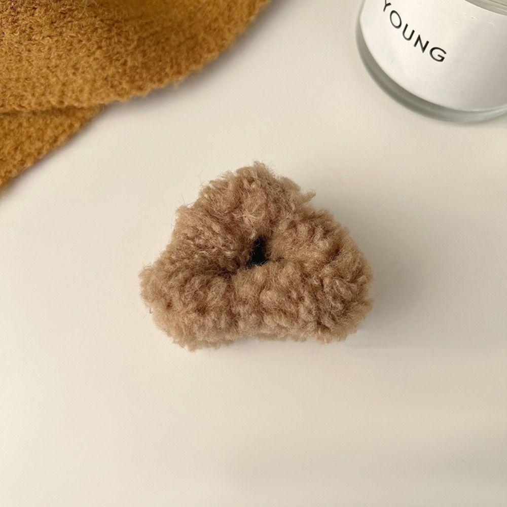 Hollow Plush Cat Ear Hair Clip Lambhair Mini Cat Ear Hairgrip Sweet Small Bear Ear Hair Claw Daily
