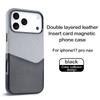 Чехол-книжка из ткани и искусственной кожи для iPhone 17 Pro Max 17 Air 17, контрастный цвет, с отделениями для карт, магнитный, Magsafe, чехол-кошелек для карт