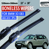 For BMW X3 E83  2003-2010 Car Windshield Wiper U-type Soft Rubber Frameless Bracketless Car Wipers 22"+20"
