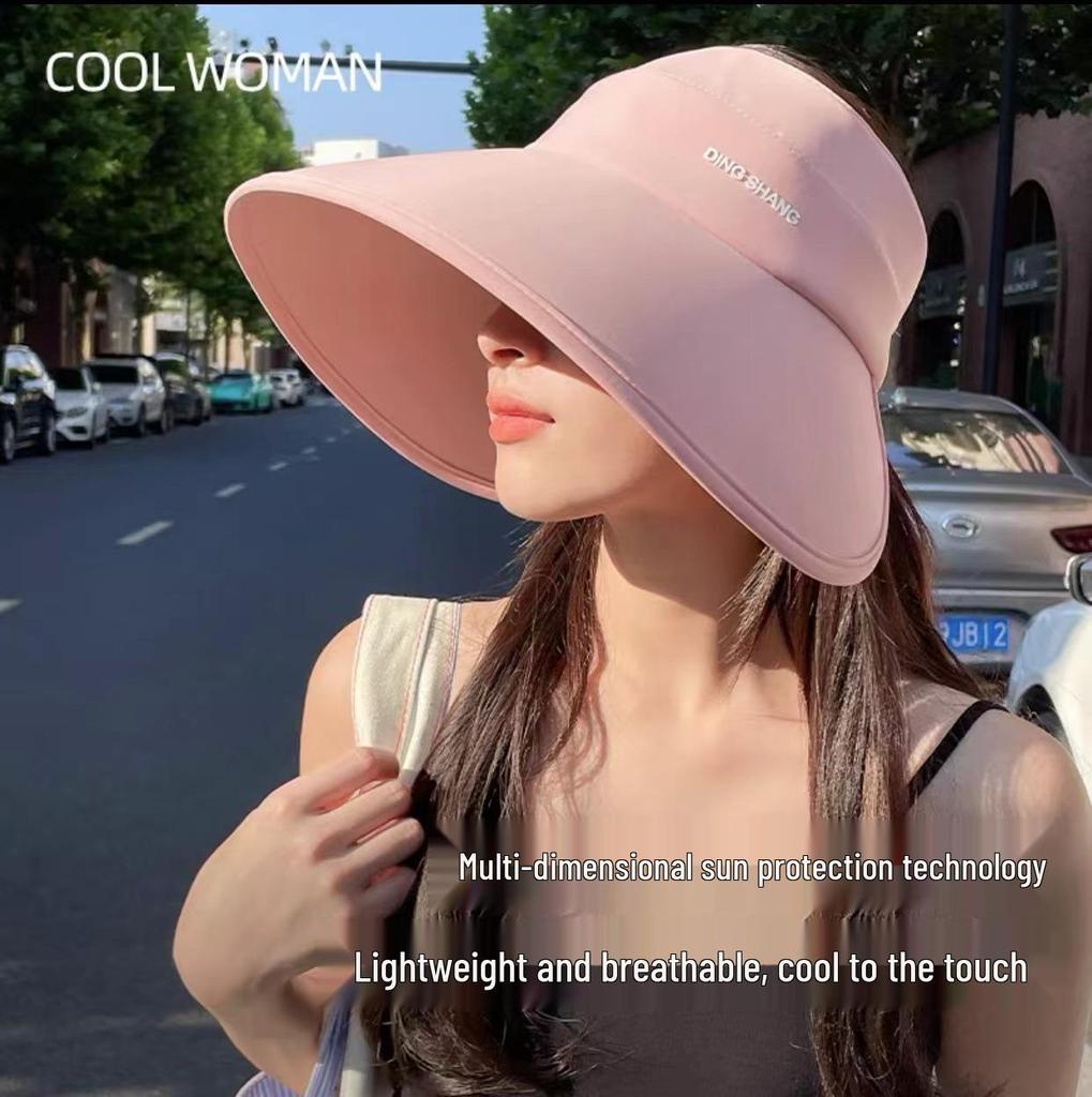 Женская велосипедная шляпа от солнца с УФ-защитой, закрывающая лицо, и модным дизайном с открытым верхом